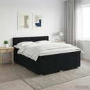 vidaXL Boxspring ágy matraccal fejtámlával Fekete 160 x 200 cm Szövet