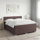 vidaXL Boxspring ágy matraccal Sötét Barna 160 x 200 cm Szövet