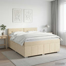 vidaXL Boxspring ágy matraccal Krémszínű 140 x 200 cm Szövet