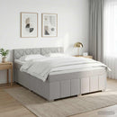 vidaXL Boxspring ágy matraccal Világosszürke 140 x 190 cm Szövet