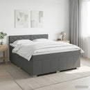 vidaXL Boxspring ágy matraccal Sötétszürke 140 x 190 cm Szövet