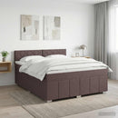 vidaXL Boxspring ágy matraccal Sötét Barna 140 x 200 cm Szövet