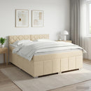 vidaXL Boxspring ágy matraccal Krémszínű 160 x 200 cm Szövet