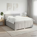 vidaXL Boxspring ágy matraccal Világosszürke 200 x 200 cm Szövet