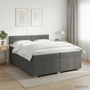 vidaXL Boxspring ágy matraccal Sötétszürke 200 x 200 cm Szövet