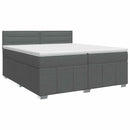 vidaXL Boxspring ágy matraccal Sötétszürke 200 x 200 cm Szövet
