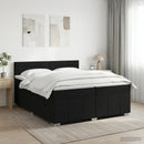 vidaXL Boxspring ágy matraccal fejtámlával Fekete 200 x 200 cm Szövet