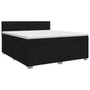 vidaXL Boxspring ágy matraccal fejtámlával Fekete 200 x 200 cm Szövet