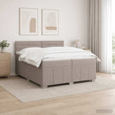 vidaXL Boxspring ágy matraccal Tópszínű 200 x 200 cm Szövet