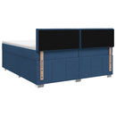 vidaXL Boxspring ágy matraccal fejtámlával Kék 200 x 200 cm Szövet