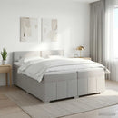 vidaXL Boxspring ágy matraccal Világosszürke 200 x 200 cm Szövet
