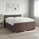vidaXL Boxspring ágy matraccal Sötét Barna 200 x 200 cm Szövet