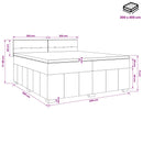 vidaXL Boxspring ágy matraccal Sötét Barna 200 x 200 cm Szövet