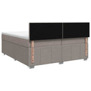 vidaXL Boxspring ágy matraccal Tópszínű 200 x 200 cm Szövet