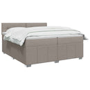 vidaXL Boxspring ágy matraccal Tópszínű 200 x 200 cm Szövet