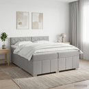 vidaXL Boxspring ágy matraccal Világosszürke 200 x 200 cm Szövet