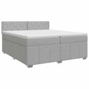 vidaXL Boxspring ágy matraccal Világosszürke 200 x 200 cm Szövet