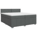 vidaXL Boxspring ágy matraccal Sötétszürke 200 x 200 cm Szövet