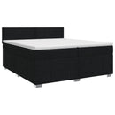 vidaXL Boxspring ágy matraccal fejtámlával Fekete 200 x 200 cm Szövet