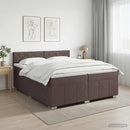 vidaXL Boxspring ágy matraccal Sötét Barna 200 x 200 cm Szövet