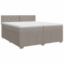vidaXL Boxspring ágy matraccal Tópszínű 200 x 200 cm Szövet