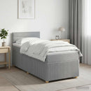 vidaXL Boxspring ágy matraccal Világosszürke 90 x 190 cm Szövet