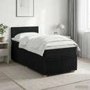 vidaXL Boxspring ágy matraccal fejtámlával Fekete 90 x 200 cm Szövet