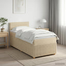 vidaXL Boxspring ágy matraccal Krémszínű 100 x 200 cm Szövet