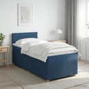 vidaXL Boxspring ágy matraccal fejtámlával Kék 100 x 200 cm Szövet