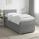 vidaXL Boxspring ágy matraccal Világosszürke 90 x 190 cm Szövet