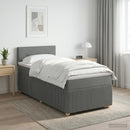 vidaXL Boxspring ágy matraccal Sötétszürke 90 x 190 cm Szövet
