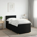 vidaXL Boxspring ágy matraccal fejtámlával Fekete 80 x 200 cm Szövet