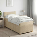 vidaXL Boxspring ágy matraccal Krémszínű 90 x 200 cm Szövet