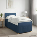 vidaXL Boxspring ágy matraccal fejtámlával Kék 100 x 200 cm Szövet