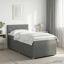 vidaXL Boxspring ágy matraccal Sötétszürke 90 x 190 cm Szövet