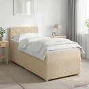 vidaXL Boxspring ágy matraccal Krémszínű 100 x 200 cm Szövet