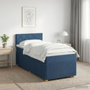 vidaXL Boxspring ágy matraccal fejtámlával Kék 100 x 200 cm Szövet
