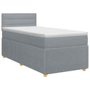 vidaXL Boxspring ágy matraccal Világosszürke 90 x 190 cm Szövet