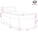 vidaXL Boxspring ágy matraccal fejtámlával Kék 90 x 190 cm Szövet