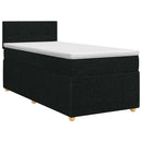 vidaXL Boxspring ágy matraccal fejtámlával Fekete 90 x 190 cm Szövet