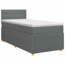vidaXL Boxspring ágy matraccal Sötétszürke 90 x 200 cm Szövet