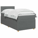 vidaXL Boxspring ágy matraccal Sötétszürke 90 x 200 cm Szövet