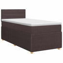 vidaXL Boxspring ágy matraccal Sötét Barna 90 x 200 cm Szövet