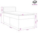 vidaXL Boxspring ágy matraccal Sötét Barna 90 x 200 cm Szövet
