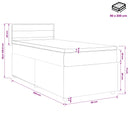 vidaXL Boxspring ágy matraccal fejtámlával Tópszínű 90 x 200 cm Szövet