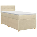 vidaXL Boxspring ágy matraccal Krémszínű 90 x 200 cm Szövet