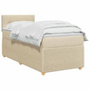 vidaXL Boxspring ágy matraccal Krémszínű 90 x 200 cm Szövet