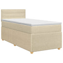 vidaXL Boxspring ágy matraccal Krémszínű 100 x 200 cm Szövet