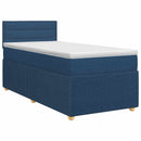 vidaXL Boxspring ágy matraccal fejtámlával Kék 100 x 200 cm Szövet