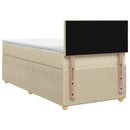 vidaXL Boxspring ágy matraccal Krémszínű 100 x 200 cm Szövet